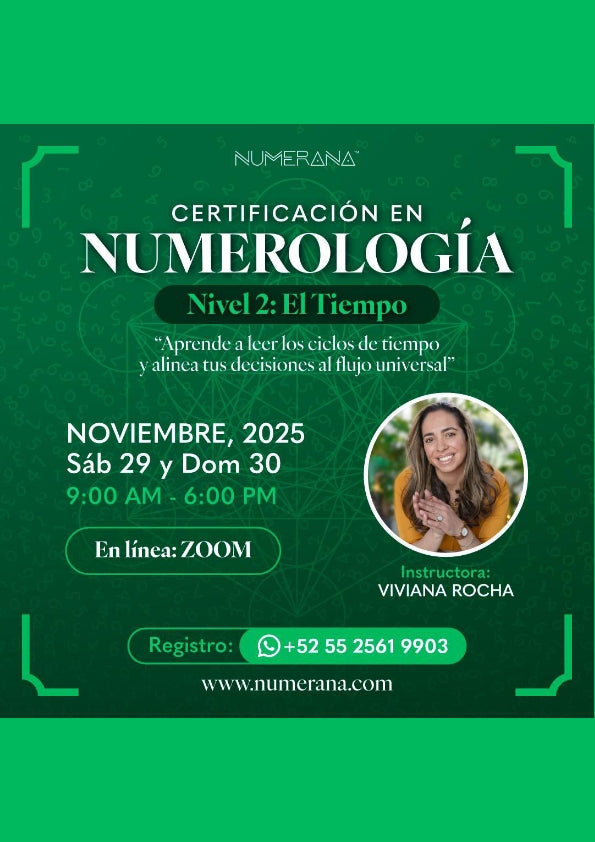 Certificación En Zoom De Numerología Del Tiempo Nivel 2 (Nuevo)