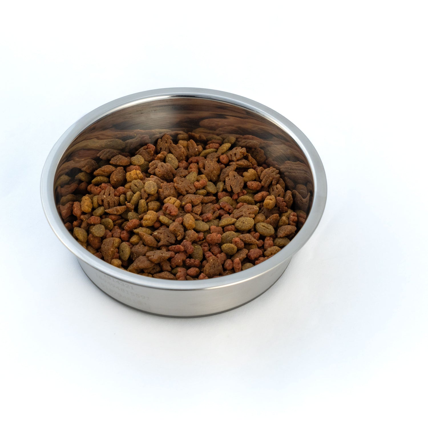 Stainless steel pet bowl engraved with Grabovoi Numbers and sacred geometry for enhancing pet health, mood, and energy vibration.