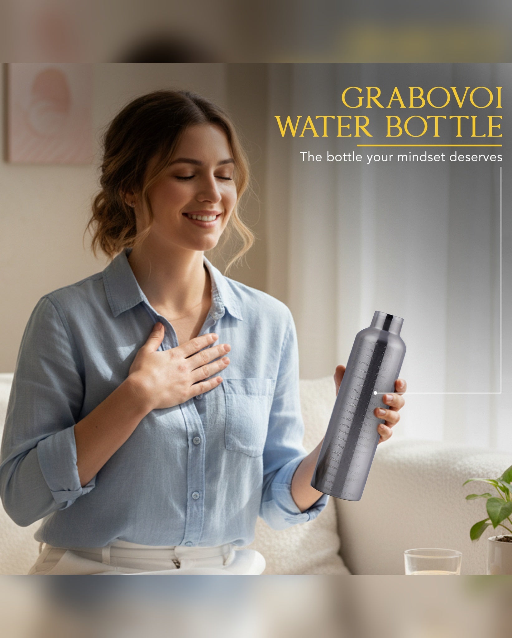 Water Activator Bottle with Grabovoi Numbers and Sacred Geometry (750ml)