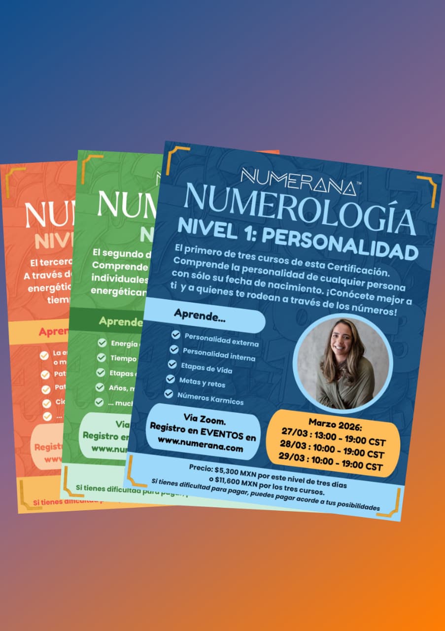 Certificación De Numerología | Por Zoom | Nivel 1,2,3 |  2026