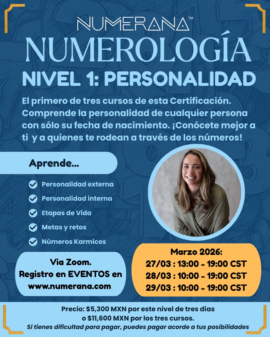 Certificación De Numerología | Por Zoom | Nivel 1: La Personalidad (2026)