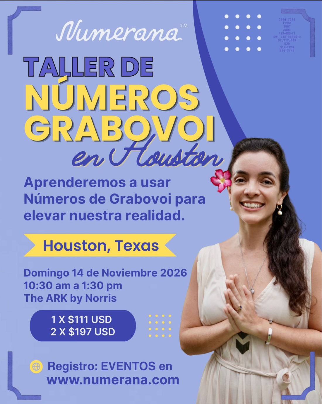 Taller PRESENCIAL de Números Grabovoi en Houston, Texas 2026